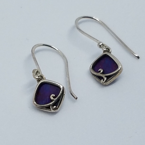*SOLD*  Boma Silver Purple turquoise petite drops - Picture 3 of 8